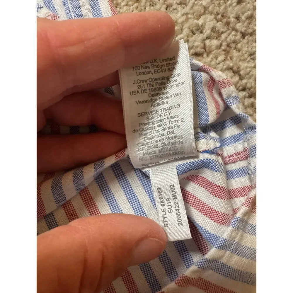 J. Crew Long Sleeve FLEX button up shirt, men's XL, White, Red & Blue Stripes